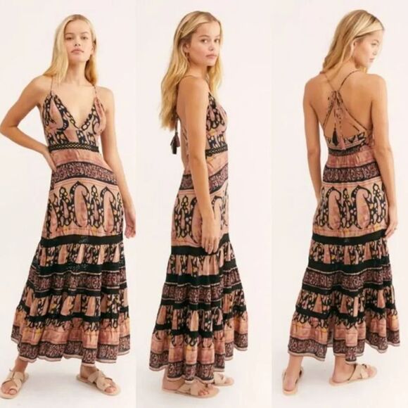 NWT Free People Elektra Maxi Dress / Sahara Combo XS - Picture 1 of 11